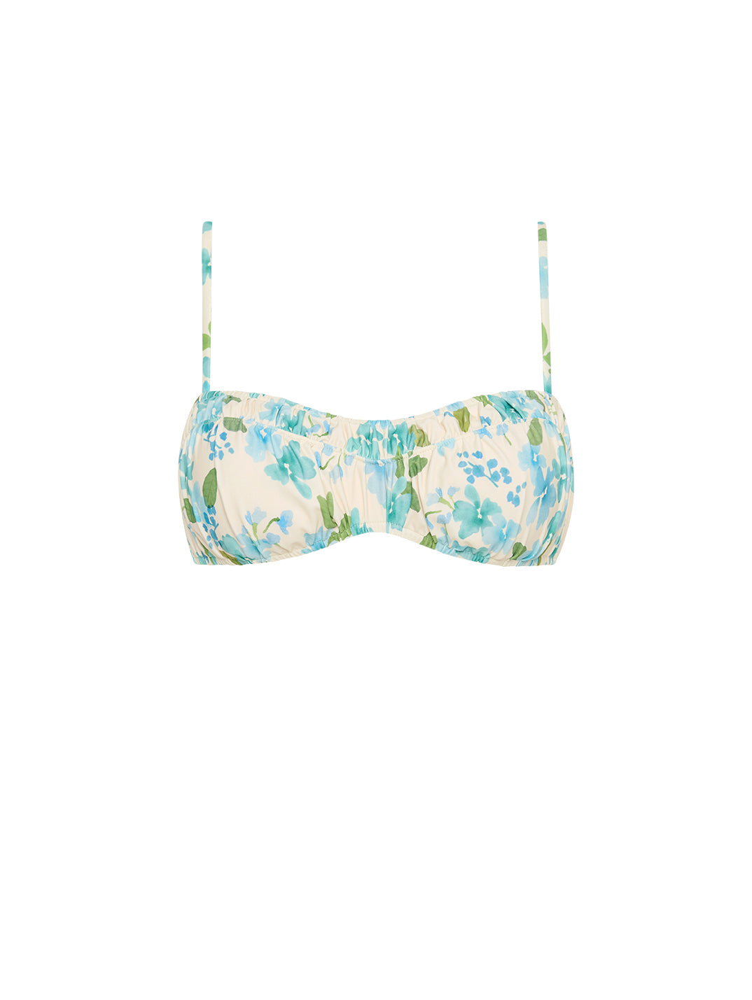 Peony Swimwear's new Ruched Crop in a quintessential peony watercolor floral