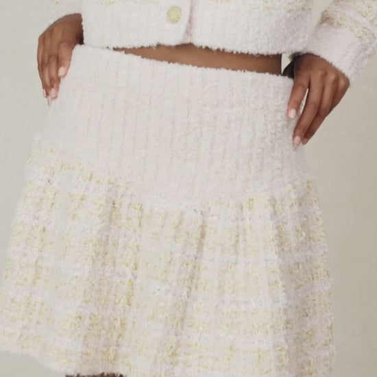 LoveShackFancy Bibi Tweed Mini Skirt