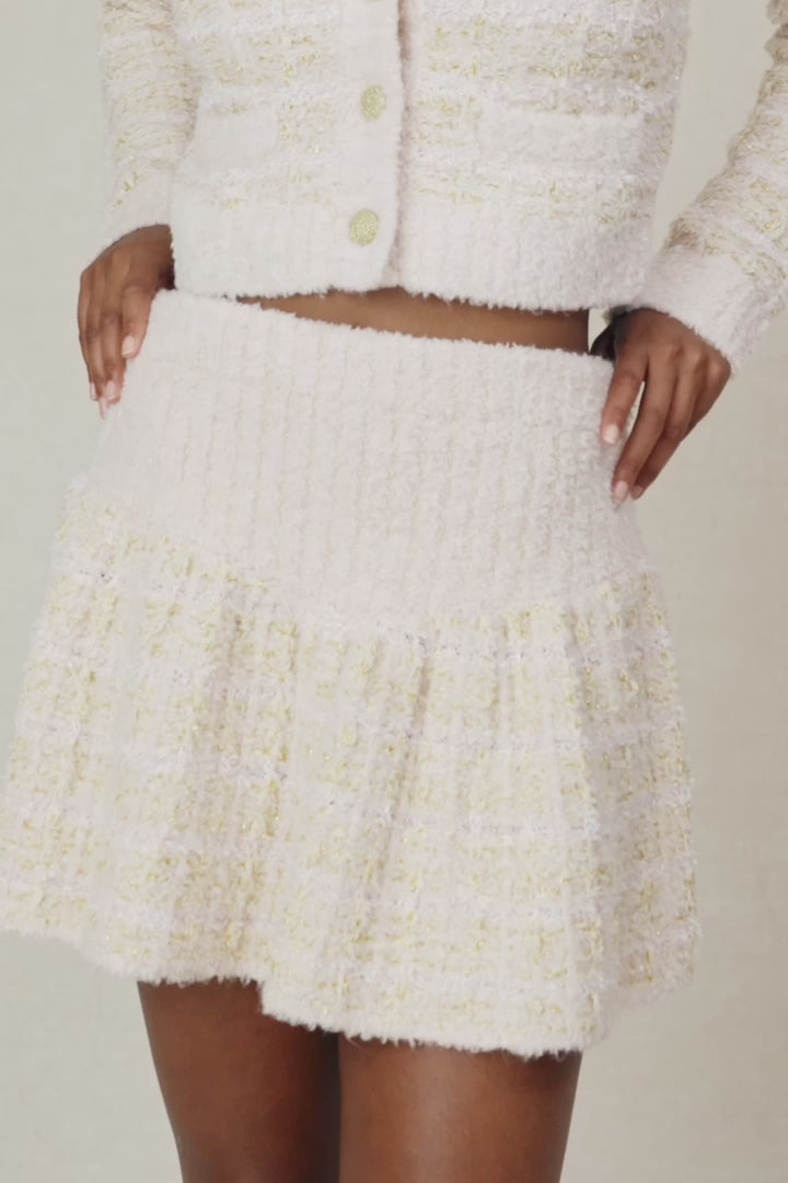 LoveShackFancy Bibi Tweed Mini Skirt